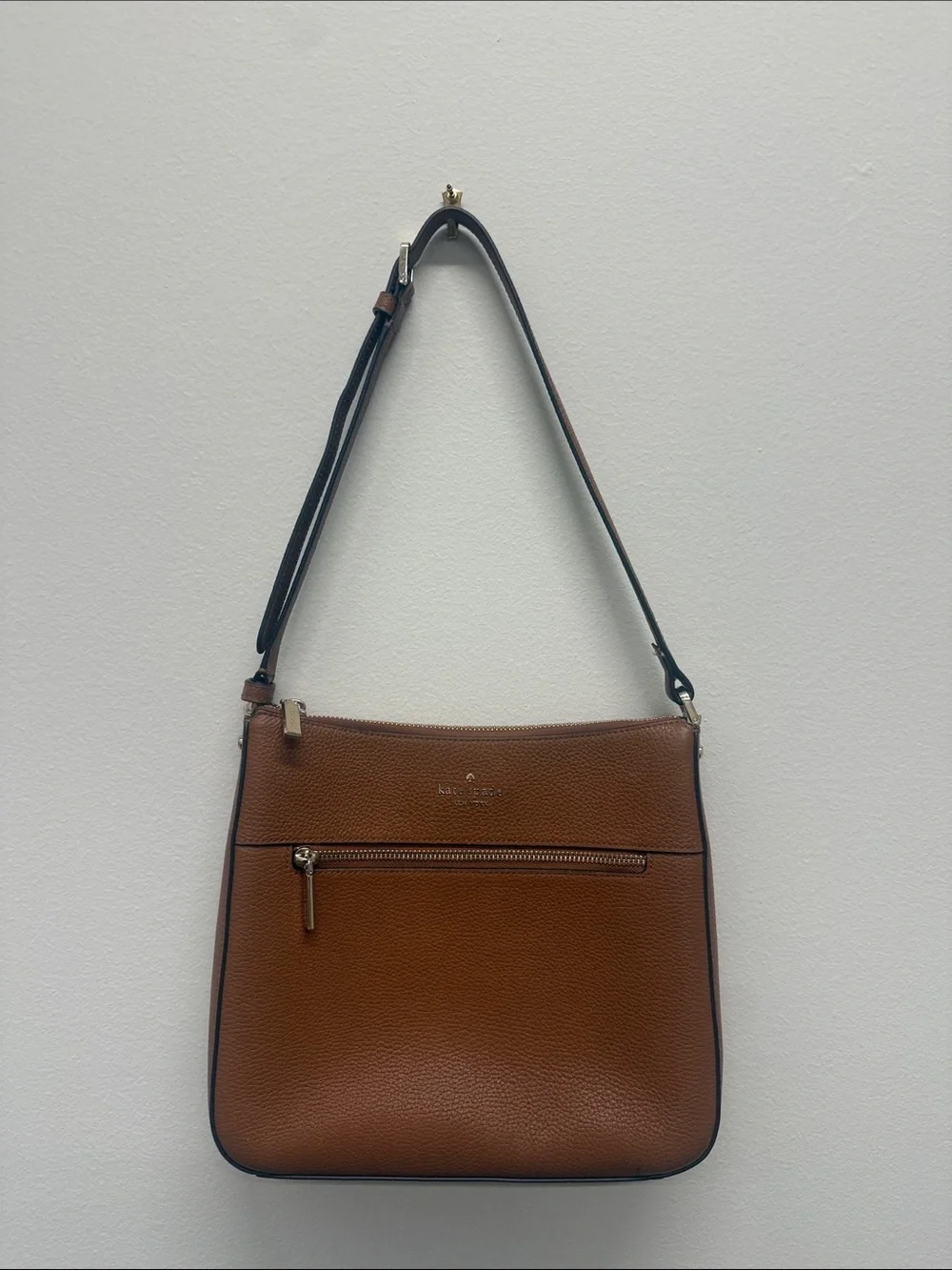 kate spade Tan Pebbled Leather Shoulder Bag with Adjustable Strap